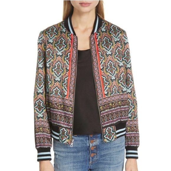 Alice + Olivia Lonnie Bomber Jacket Evil Eye NWOT - Picture 3 of 8